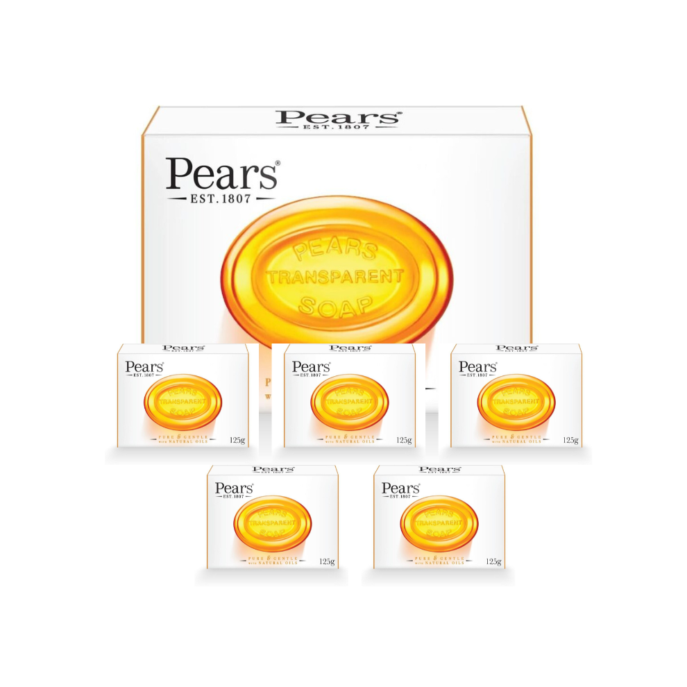 Pears Pure And Gentle Care Amber Soap 125g (Pack of 6)