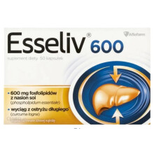 Aflofarm Esseliv 600 - Liver Support with Soy Phospholipids & Turmeric, 50 Capsules