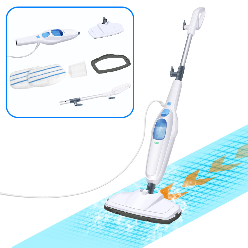 Steam Mop Carpet Cleaner Kills up to 99% of Bacteria 1500W Powerful Handheld Floor Steamer