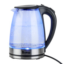 1.8L Electric Kettle Glass 360 Blue LED Illuminated Portable Jug 2000W