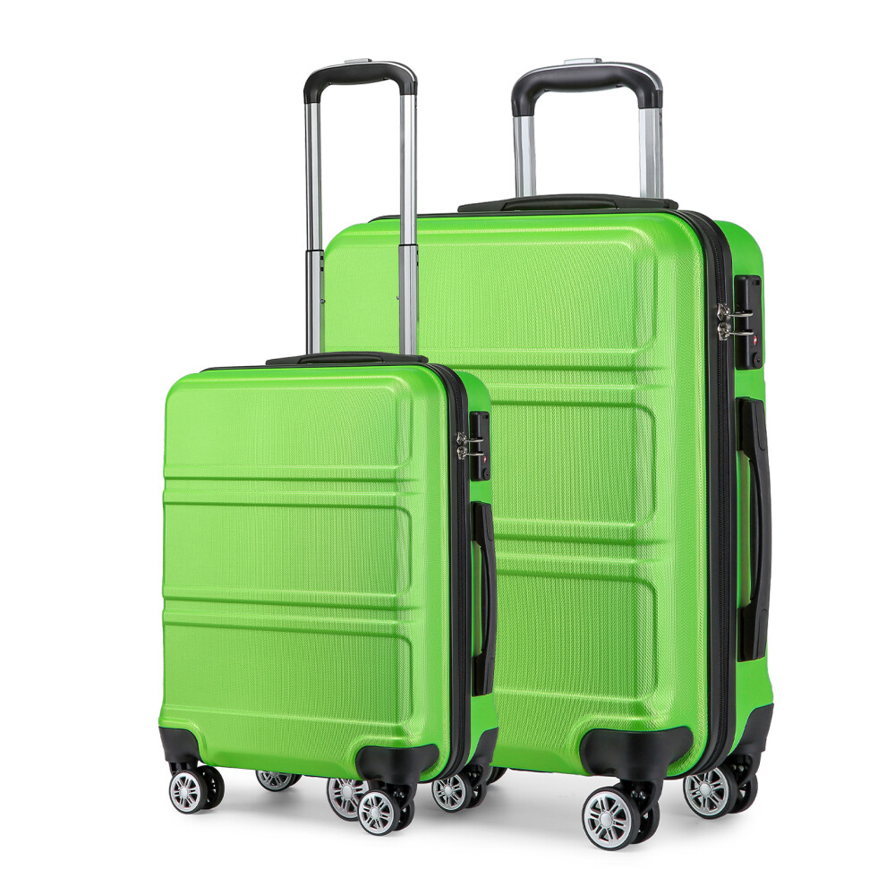 (Apple Green) 2 PCS Luggage Set 24''+28'' Lightweight ABS Hard Shell Trolley Travel Case