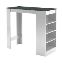 Wooden Bar Table with Open Shelves