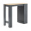 Living And Home Wooden Bar Table with Open Shelves 2