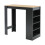Living And Home Wooden Bar Table with Open Shelves 1