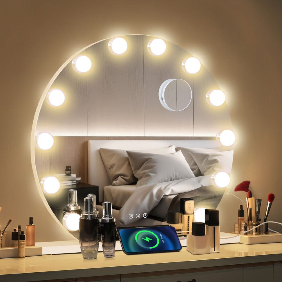 12 LED Light Up Hollywood Mirror Vanity Dimmable Make Up Mirror 60*58