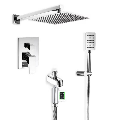 Lowenergie Shower Timer with Flow Meter Water & Energy Saving Coach Waterproof Self Powered 2