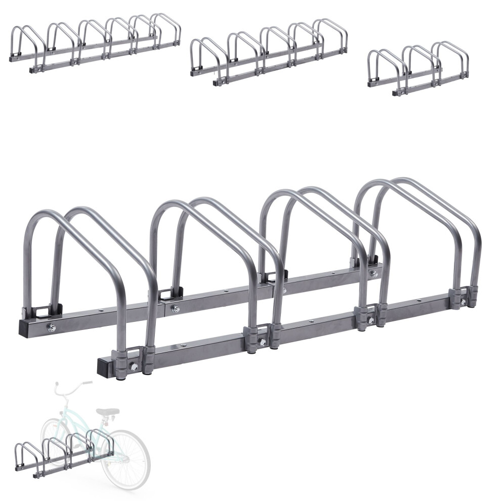 AREBOS Bicycle stand Bicycle Bike Floor Parking Steel Rack (4 Bike Stand Rack)