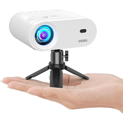 Mini Projector, VISSPL 1080P Full HD Portable Projector  with Tripod