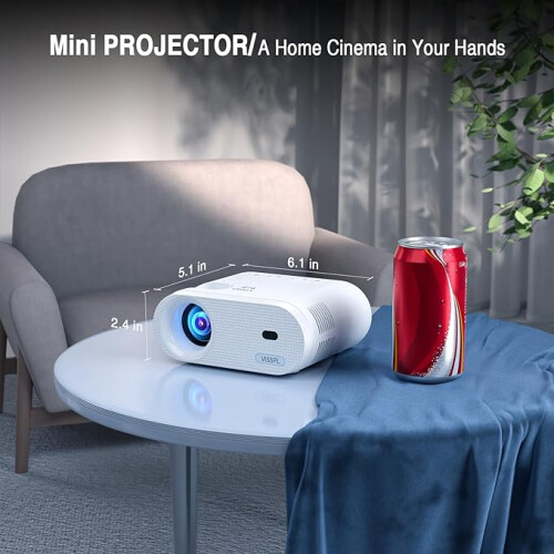 Mini Projector, VISSPL 1080P Full HD Portable Projector  with Tripod 2