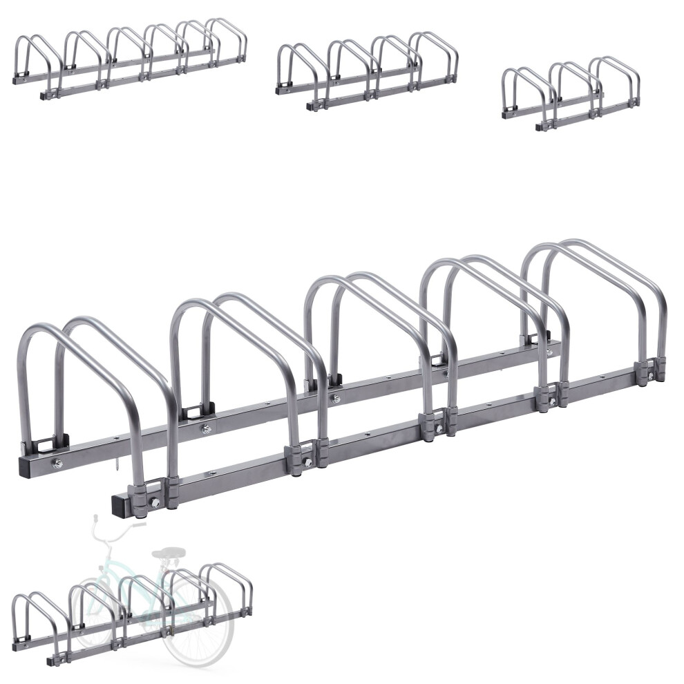 AREBOS Bicycle stand Bicycle Bike Floor Parking Steel Rack (5 Bike Stand Rack)