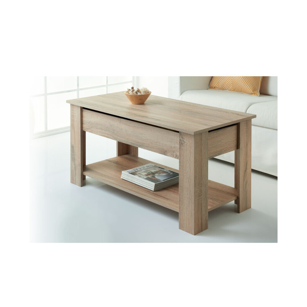 Oak Finish Wooden Lift Up Coffee Table-G-0085