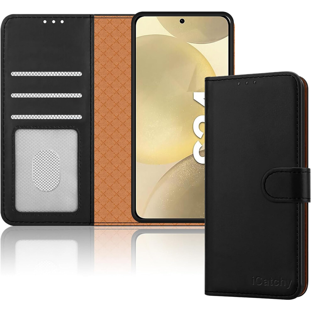 (Black) Samsung Galaxy S24 Case, RFID Blocking Phone Cover