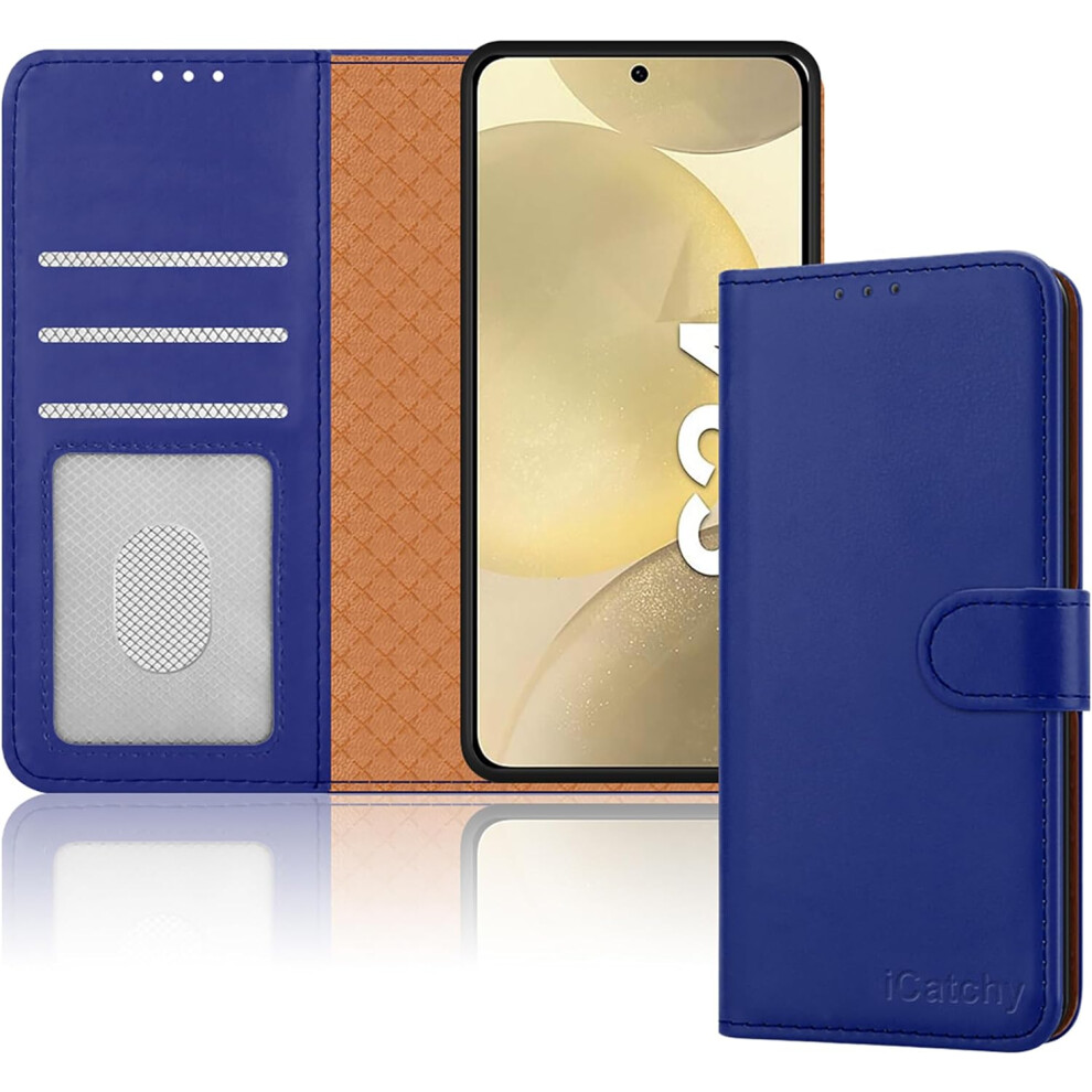 Icatchy (Blue) Samsung Galaxy S24 Case, Rfid Blocking Phone Cover