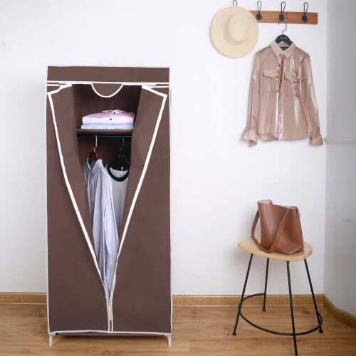 Canvas Wardrobe Organizer - Single - Brown