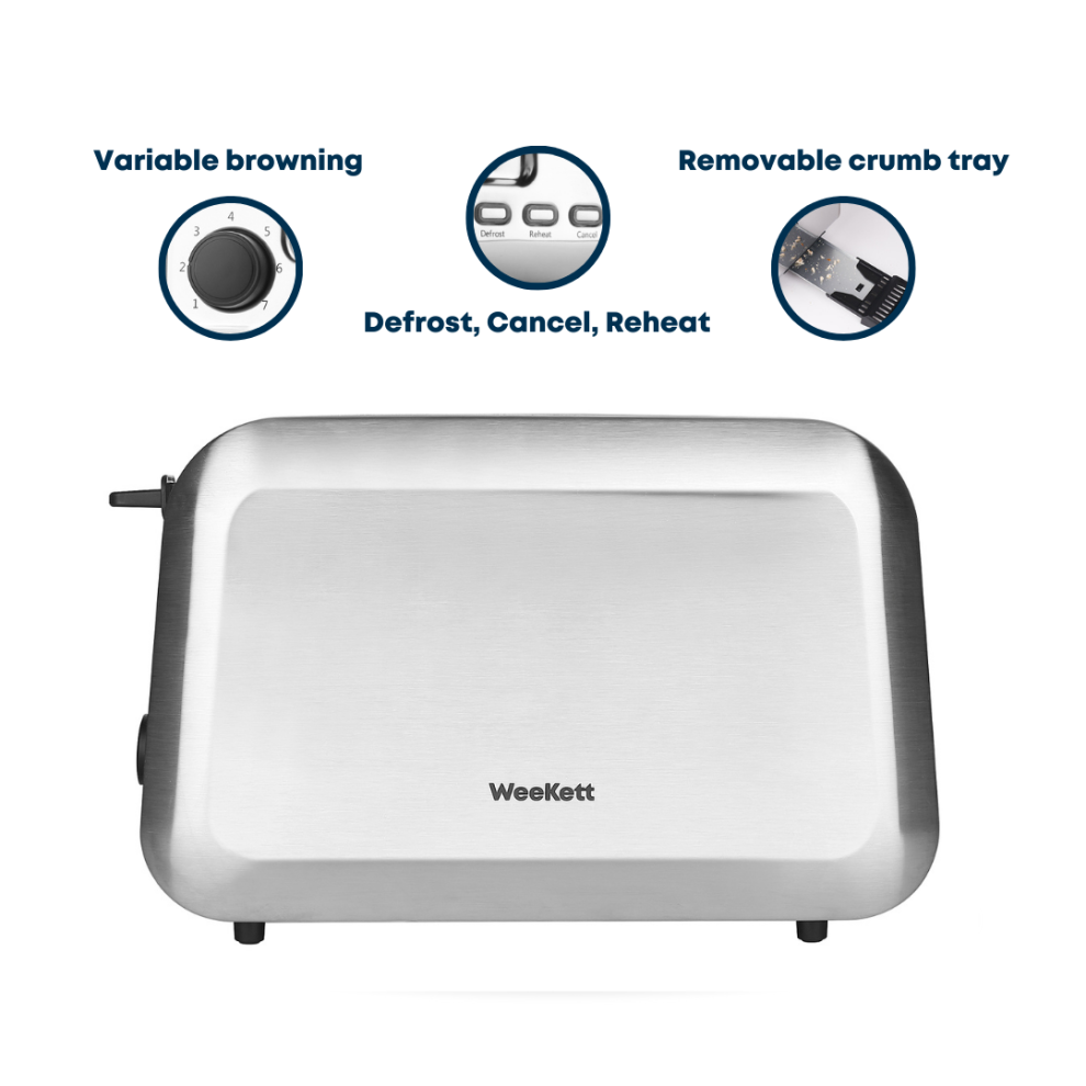 WeeKett 2 Slice Toaster Stainless Steel 750 W