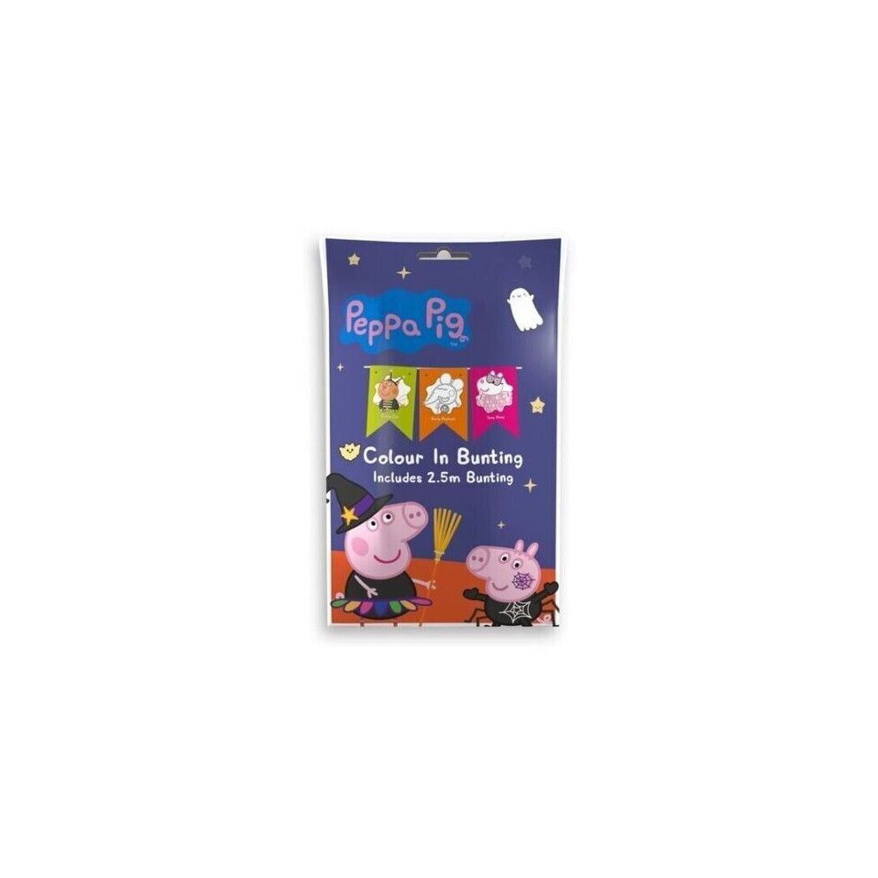 Peppa Pig Colour In Your Own Bunting Halloween 2.5m Bunting