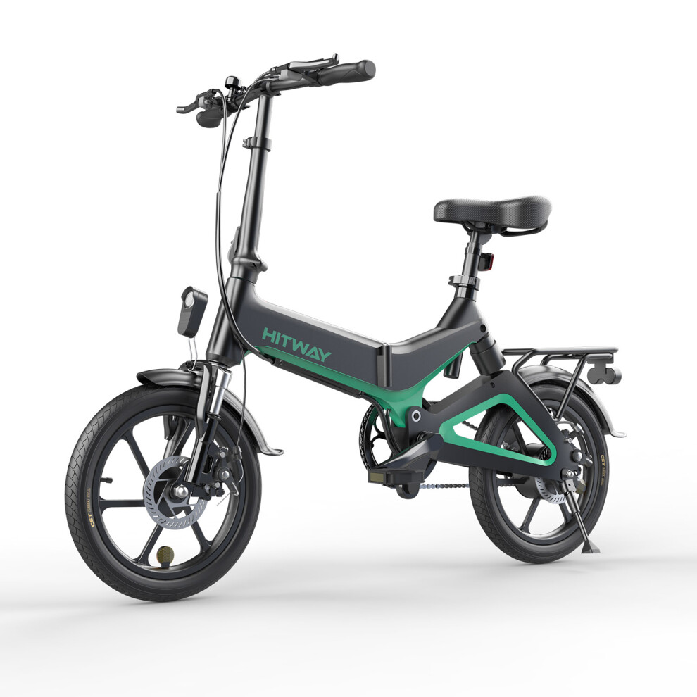 HITWAY BK2 Folding E-Bike With 16 Inch Wheel Size Black + Green