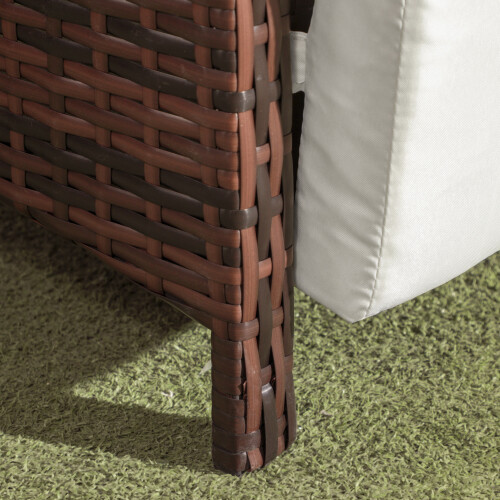 Outsunny Outsunny 3 Pieces Rattan Bistro Set w/ Adjustable Backrest - Mixed-Brown 2