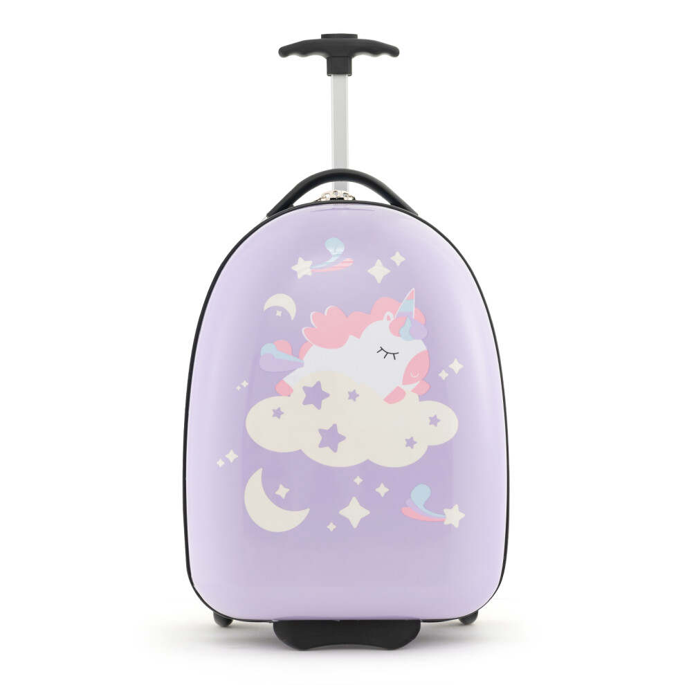 16" Children's Portable Travel Luggage Rolling Hard Shell Suitcase W/ Wheels