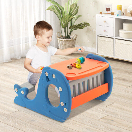 Costway 4 in 1 Convertible Activity Table Bench Set Adjustable Toddler Easel w/Whiteboard 1