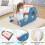 Costway 4 in 1 Convertible Activity Table Bench Set Adjustable Toddler Easel w/Whiteboard 8
