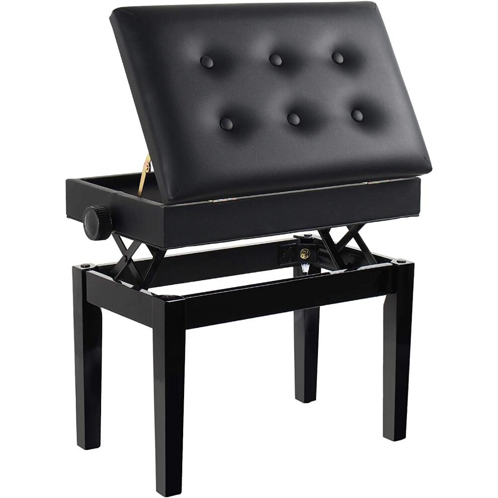 Piano Stool Dressing Paded Chair Height Adjustable Bench with Storage