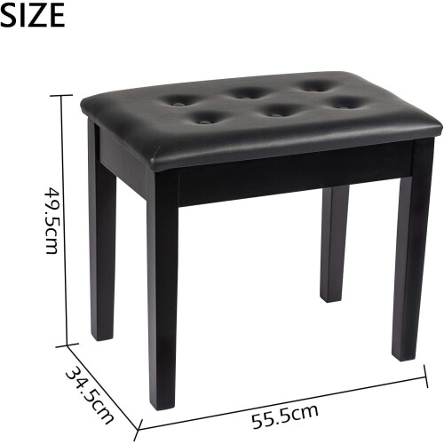 Piano Stool Dressing Table Stool Padded Keyboard Bench Chair Black 1