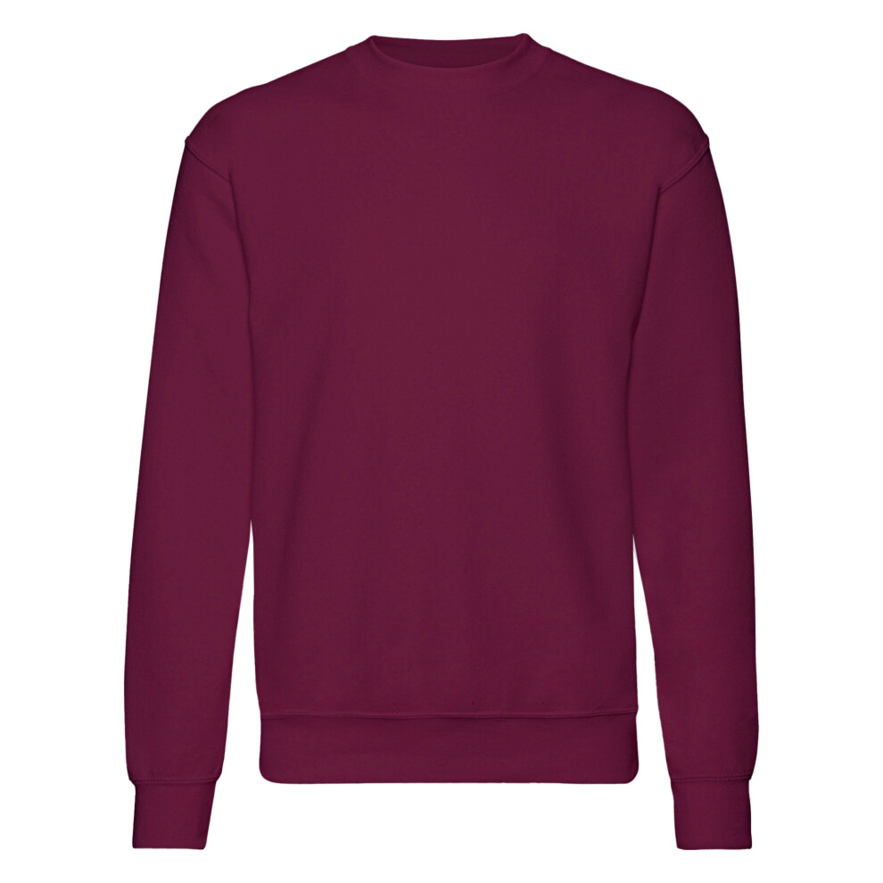 (M, Burgundy) Fruit Of The Loom Mens Set-In Belcoro® Yarn Sweatshirt 