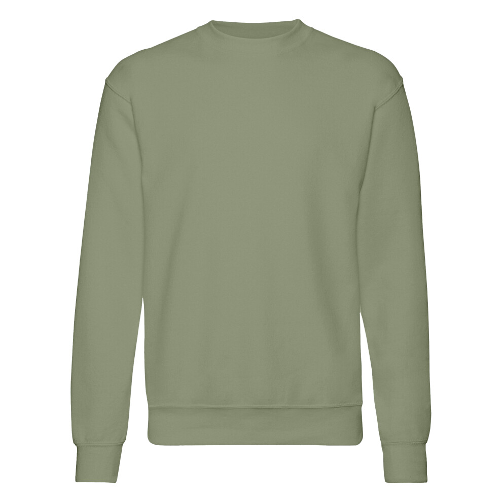 (S, Classic Olive) Fruit Of The Loom Mens Set-In Belcoro Yarn Sweatshirt
