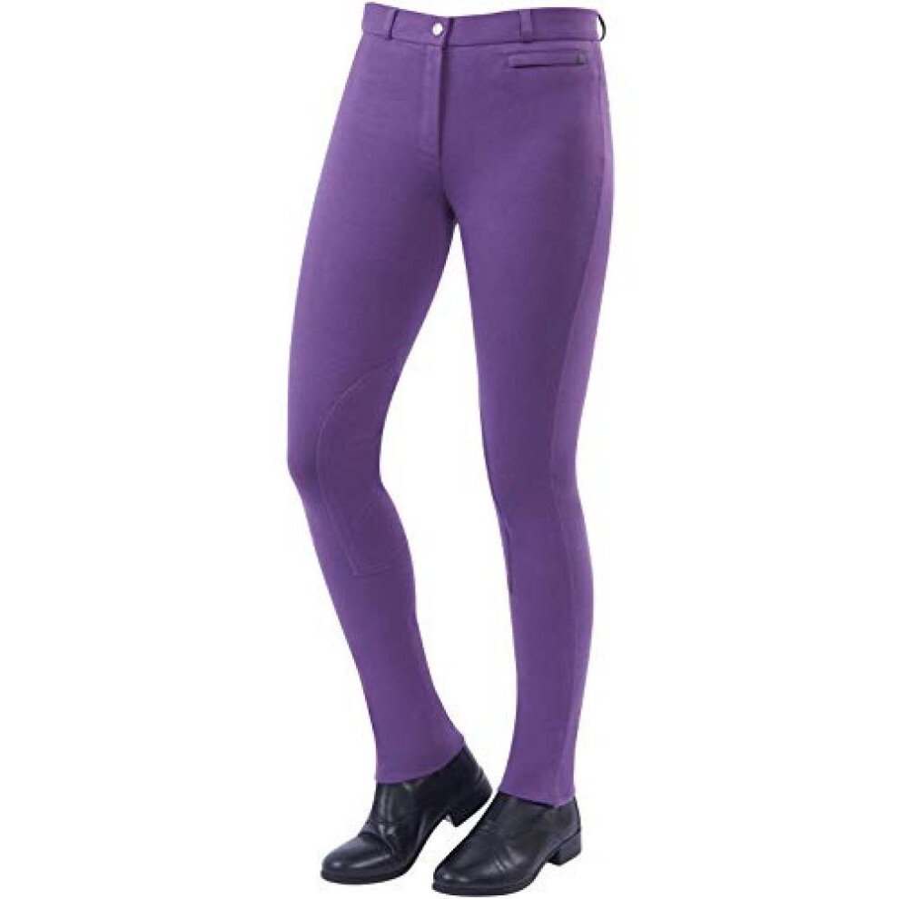 (30in, Berry) Dublin Womens/Ladies Supa-fit Zip Up Knee Patch Jodhpurs