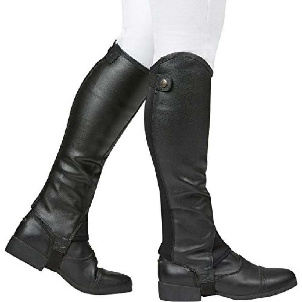(Adults Xsmall, Black) Dublin Mens Fusion Leather Half Chaps