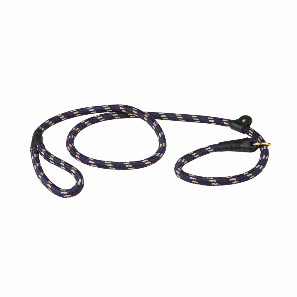 (1.8m, Navy/Brown) Weatherbeeta Rope Leather Slip Dog Lead