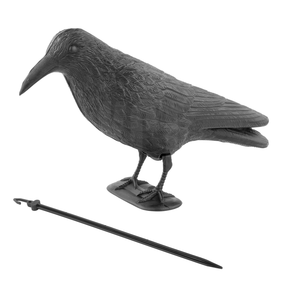 (1x Decoy Crow) Crow Decoy Full Bodied Realistic Hunting Bird Scarer