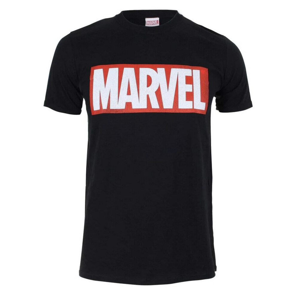 (M, Black) Marvel Comics Mens Core Logo T-Shirt