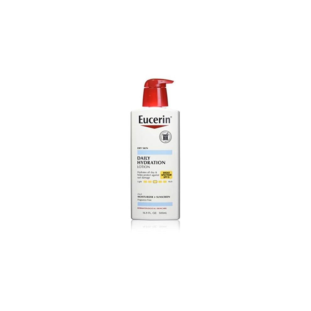 Eucerin Dry Skin Daily Hydration Lotion Hydrates & Protect Agianst Sun Demage  Moisturizer + Sunscreen 500ml