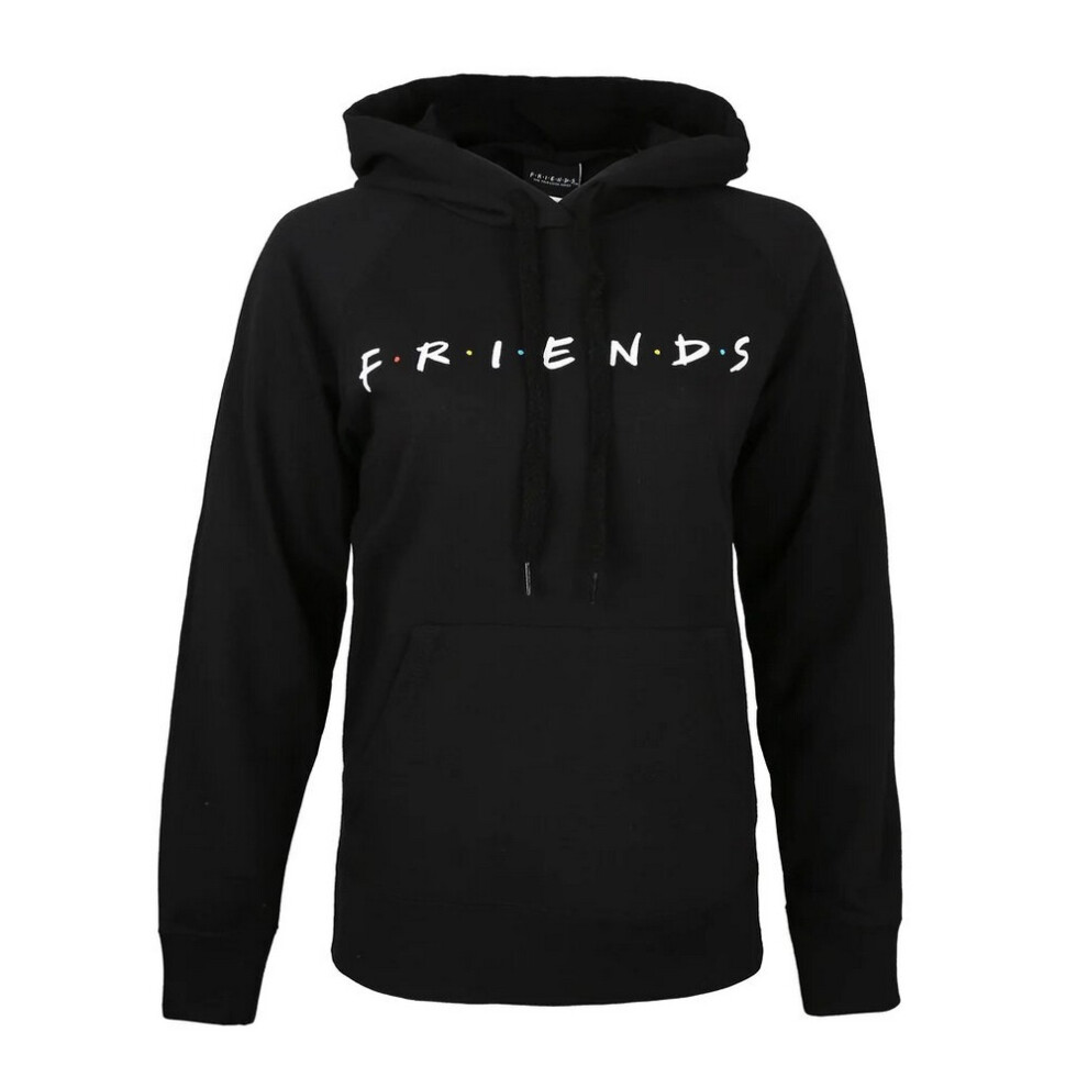 (L, Black/White) Friends Womens/Ladies Logo Hoodie