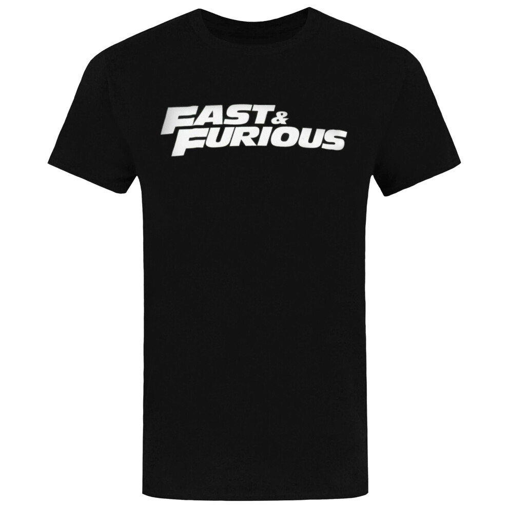 (2XL, Black) Fast & Furious Mens Logo T-Shirt