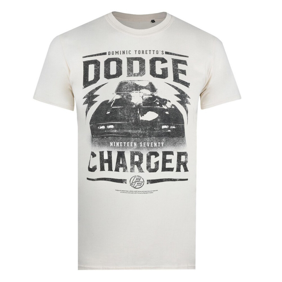 (S, Natural) Fast & Furious Mens Dodge Charger T-Shirt