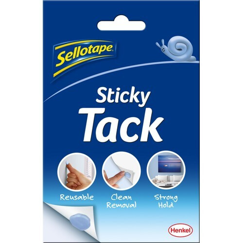 Sellotape Sticky Tack - Reusable Adhesive Putty with Clean Removal and Strong Grip, Easy to Use