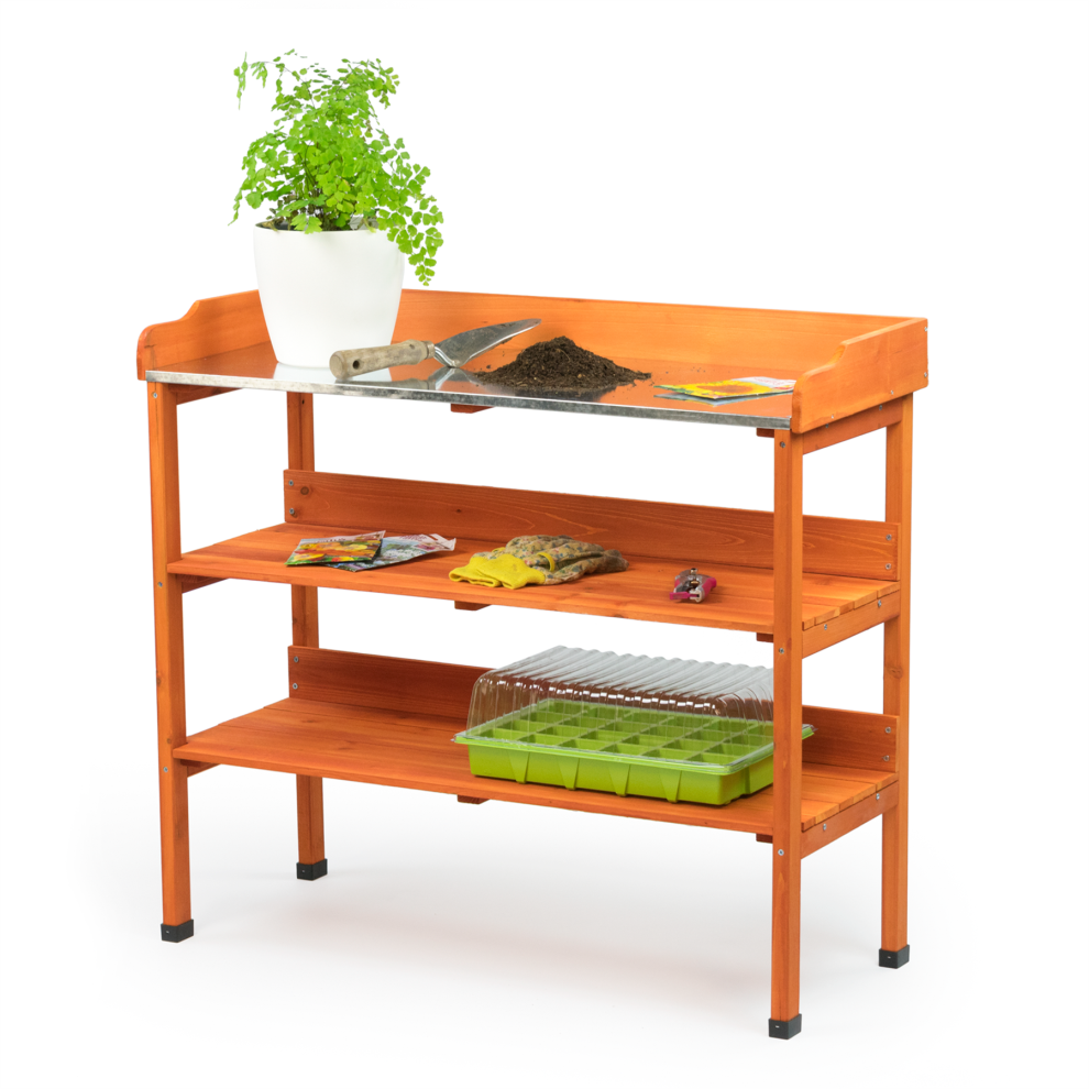 KCT 3 Tier Wooden Garden Potting Bench with Storage
