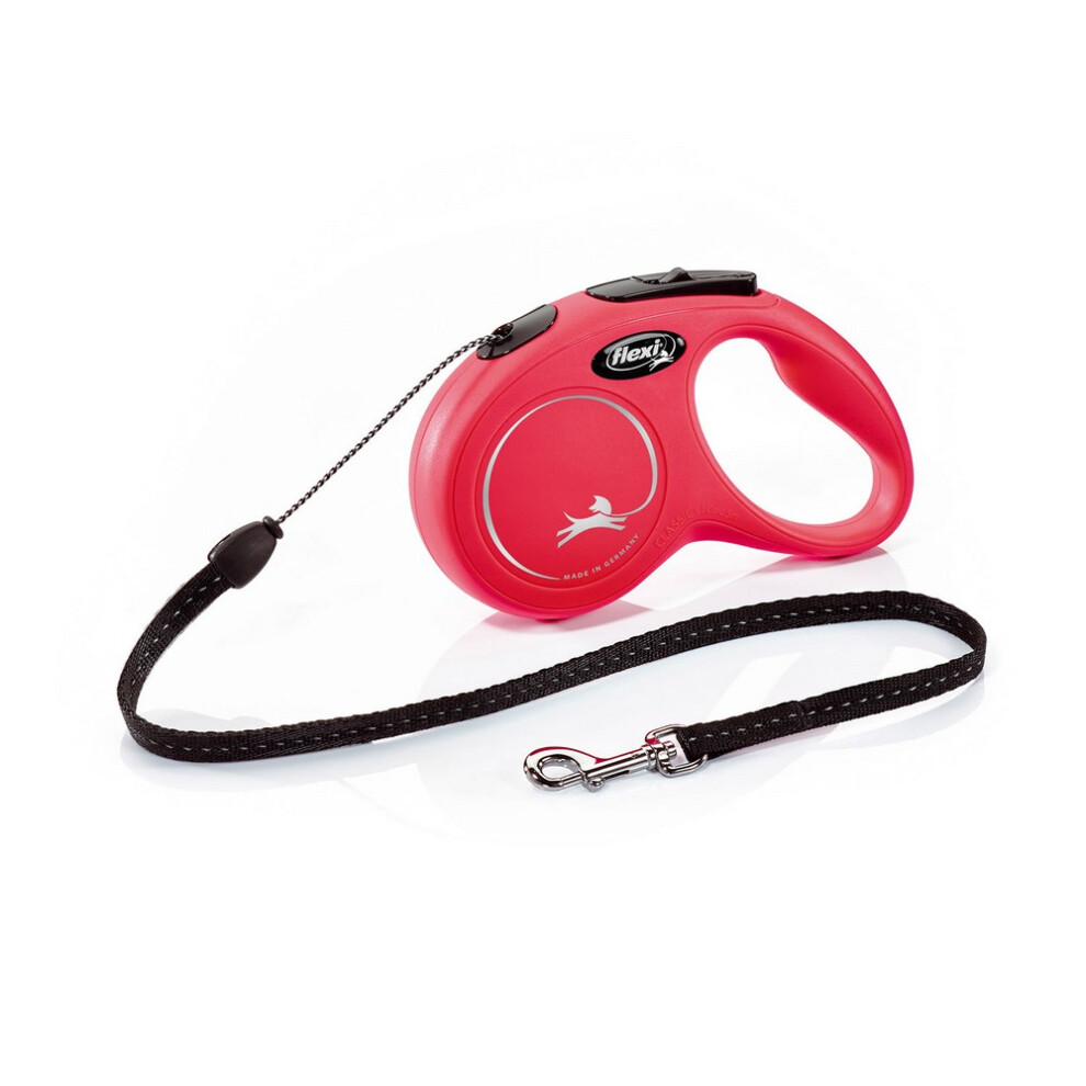 (5m, Red) Flexi New Classic Small Retractable Dog Lead