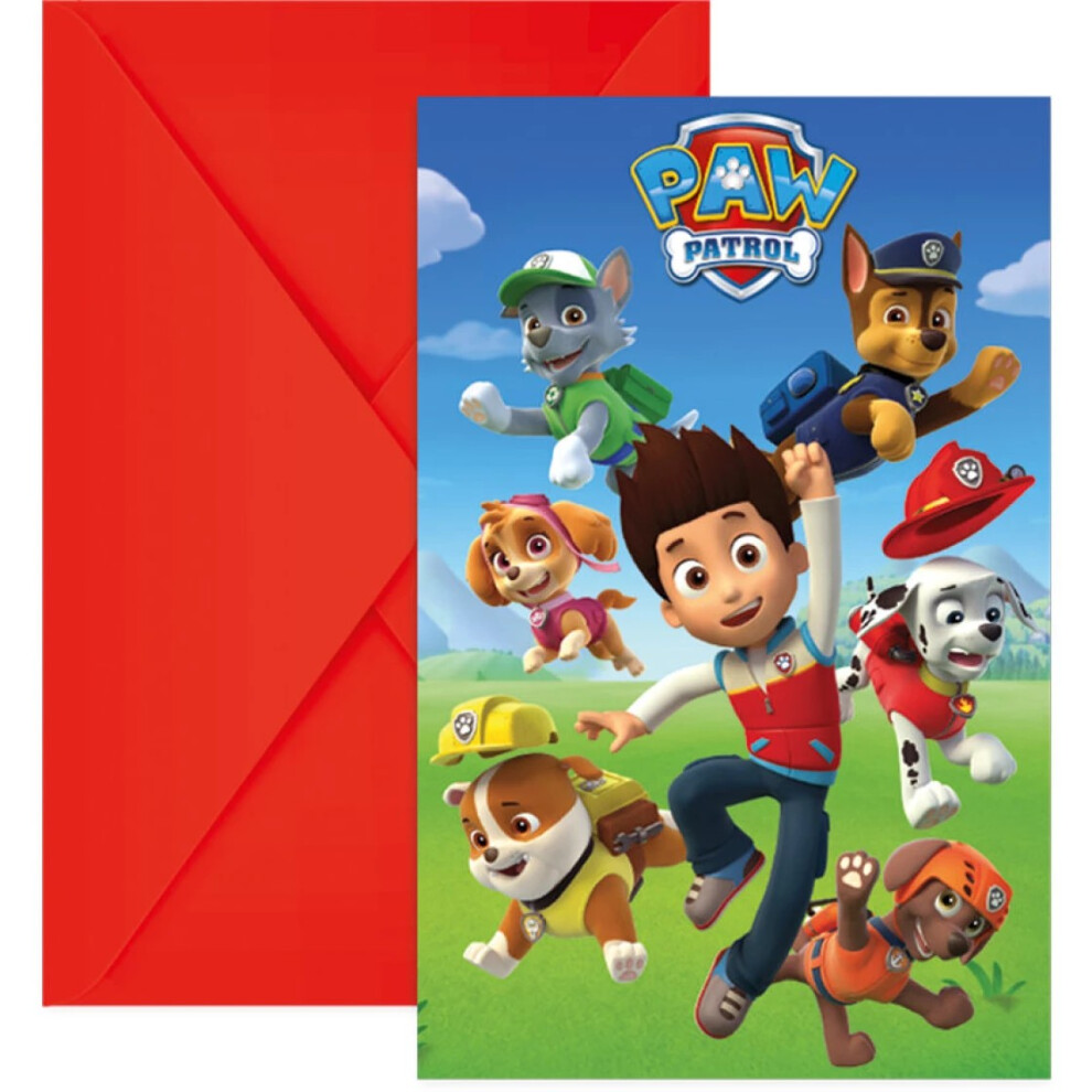 Paw Patrol Characters Invitations (Pack of 6)