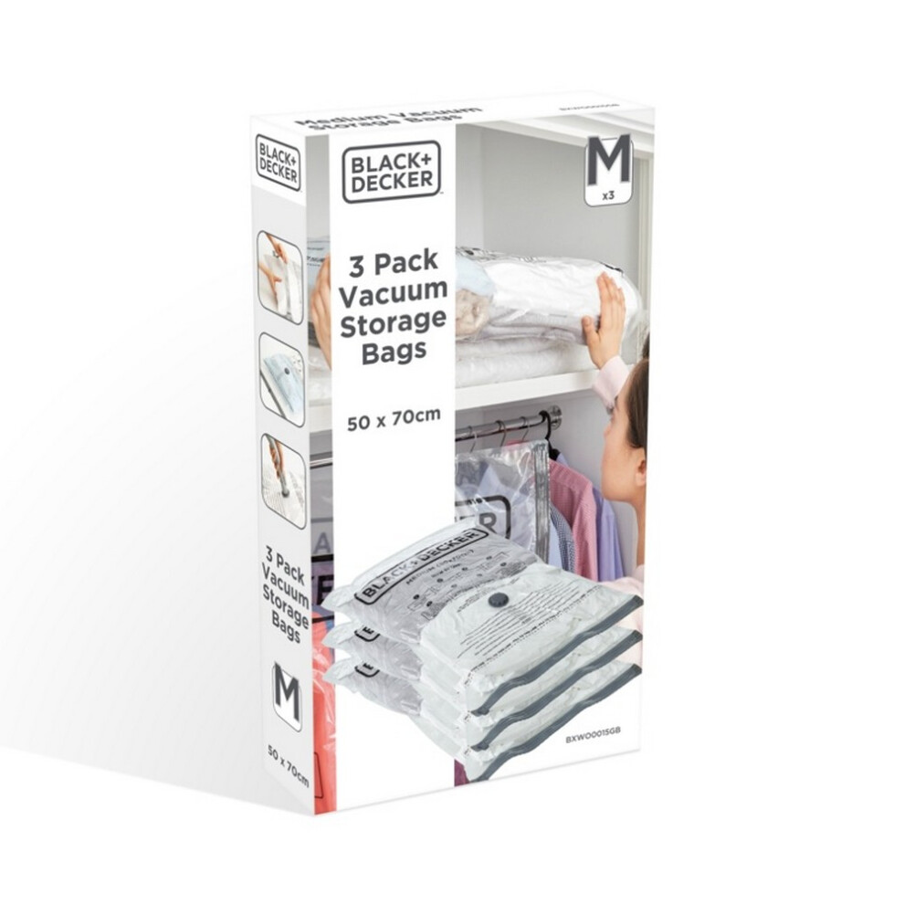 (XL, Clear) Black & Decker Vacuum Storage Bags (Pack Of 3)