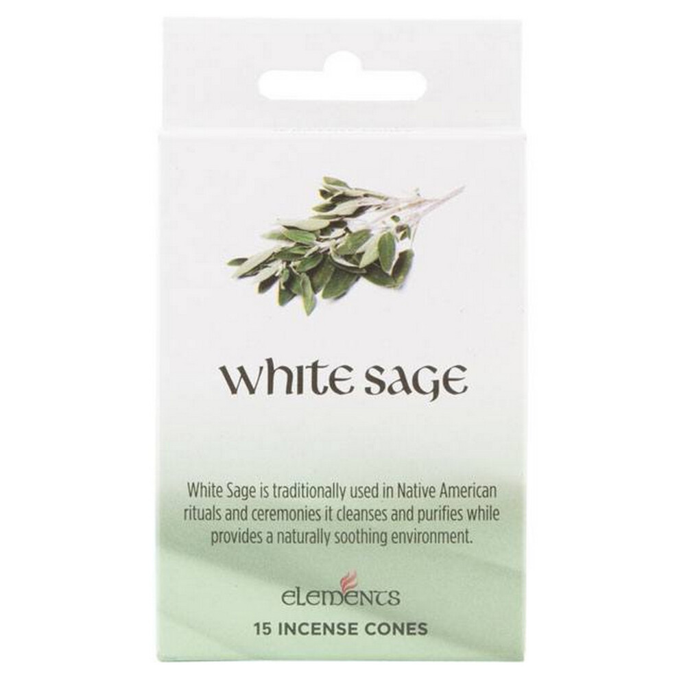Elements White Sage Incense Cones (Box Of 12 Packs)-image-OPC-P88GVS5-NEW