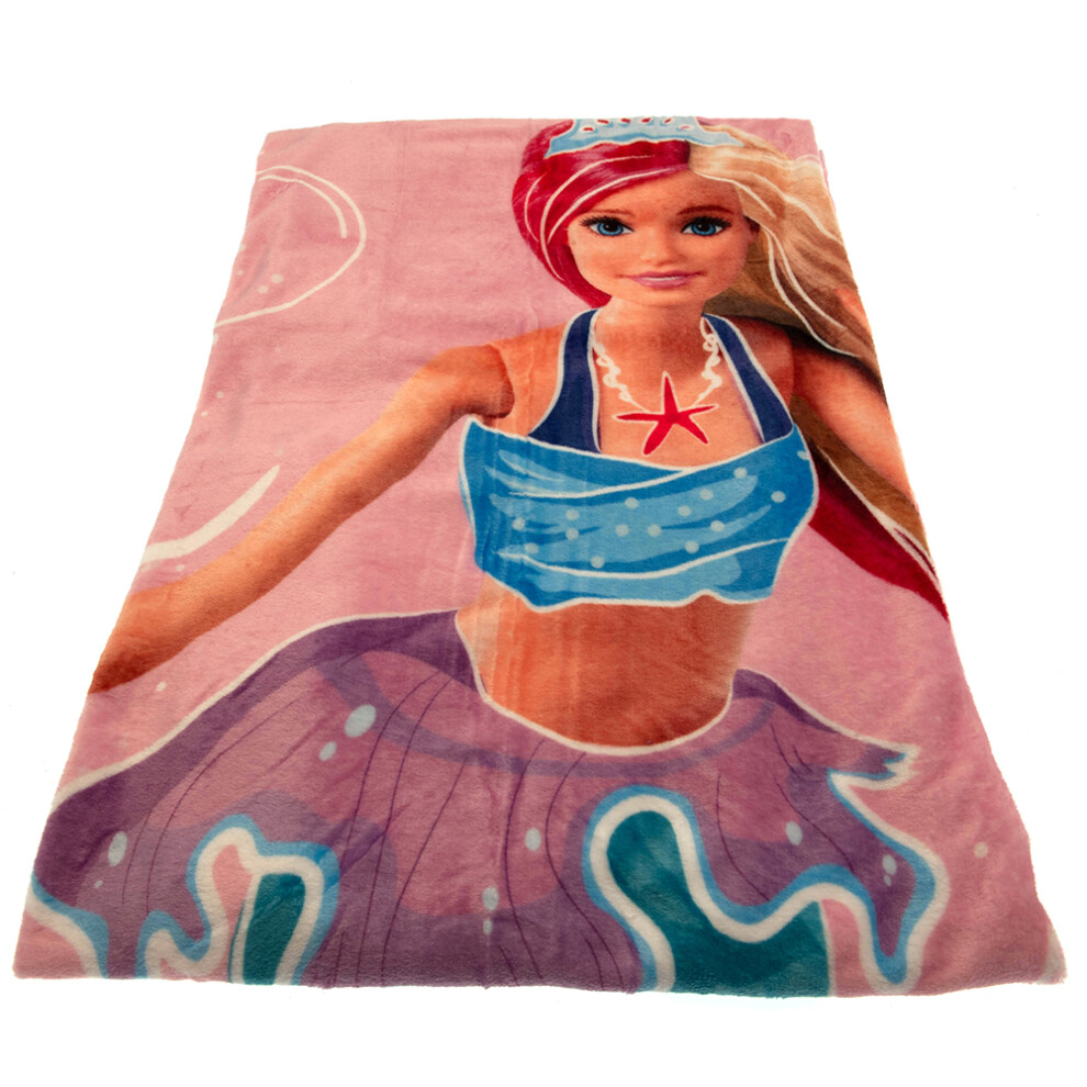 Barbie Premium Coral Fleece Blanket Pink,Orange