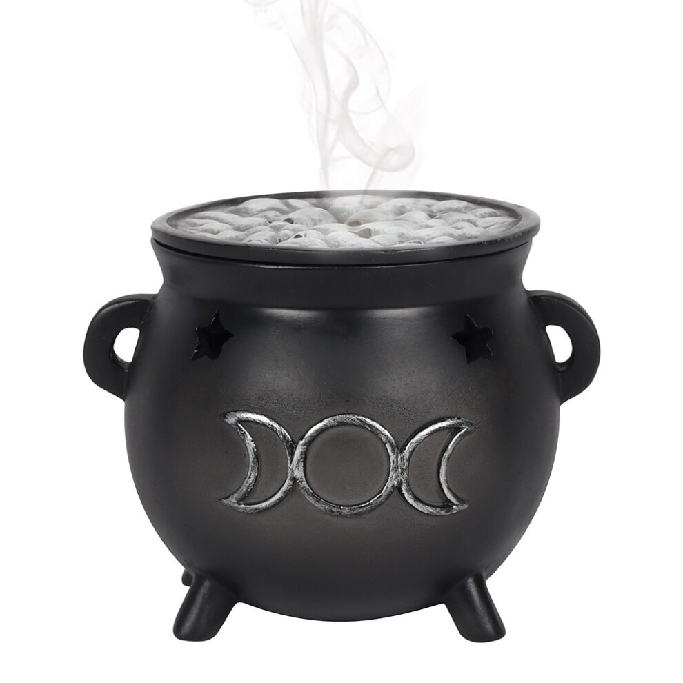 Something Different Triple Moon Cauldron Backflow Incense Burner