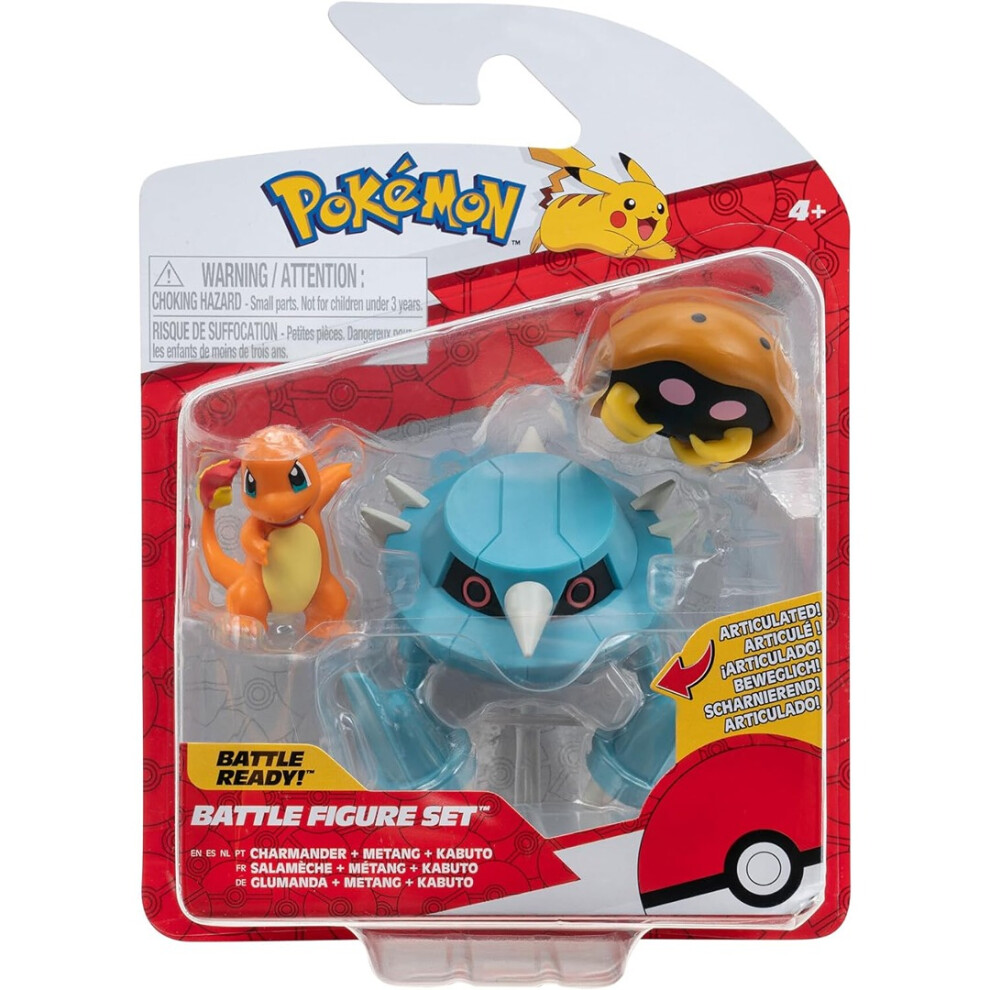 PokÃ©mon Battle Figure 3-Pack: Kabuto, Charmander & Metang