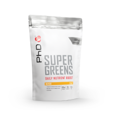 PhD Nutrition Super Greens Powder | Blend of 18 Nutrient Rich Fruits & Vegetables | Mango, 300g