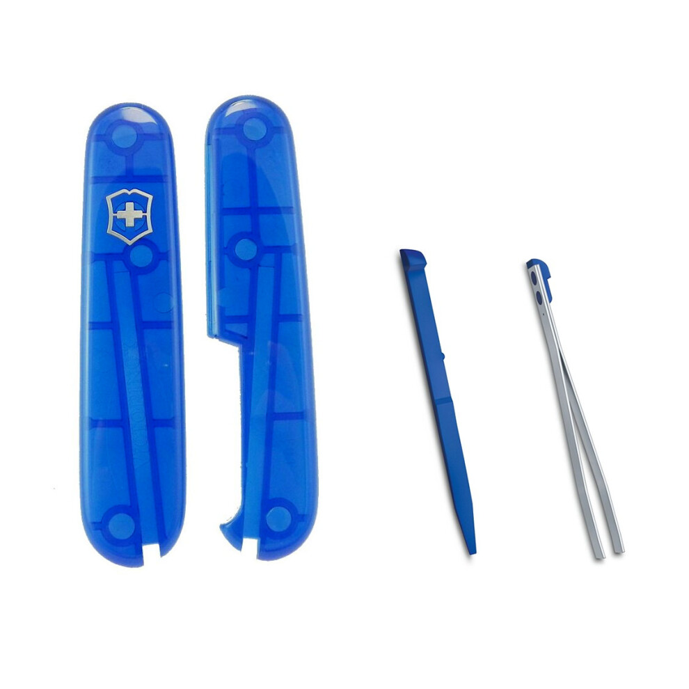 (translucent blue) Victorinox Scales/handles and colour accessories for 91mm Swiss Army knives