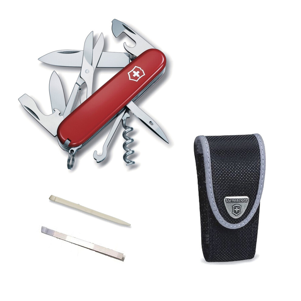 (red, black nylon) Victorinox CLIMBER Swiss army knife with Pouch spare tweezers & toothpick